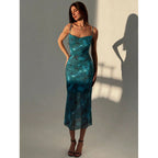 Damen Chiffon Maxikleid mit elegantem Wickeldesign und zarten Spaghettiträgern R&B