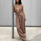 Damen lässiger Jumpsuit mit elegantem Blazer