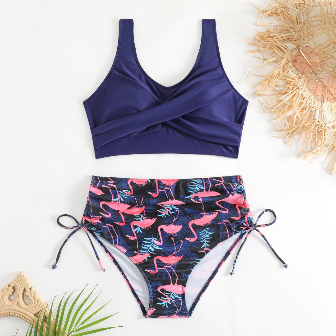 Damen Hochtailliertes Bikini-Set mit verstellbaren Trägern R&B