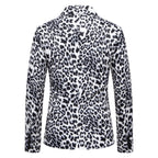 Herren Designer-Blazer mit auffälligem Leopardenmuster und edlem Schnitt