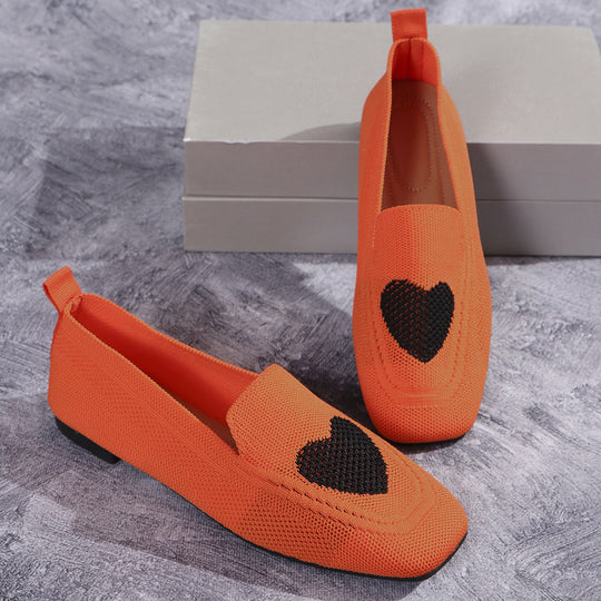 Damen Elegante Slip-On Ballerinas mit Herzdetails R&B