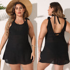 Damen luftiger Strandkleid mit besonderen Trägerdetails R&B