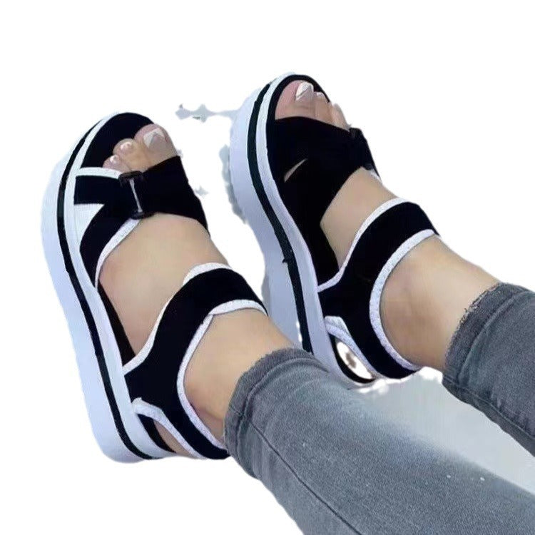 Damen Komfortable Plateau-Sandalen mit verstellbaren Riemen und ergonomischer Fußbettgestaltung R&B