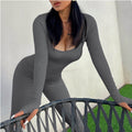 Damen Eleganter Langärmliger Body mit Figurbetontem Schnitt R&B