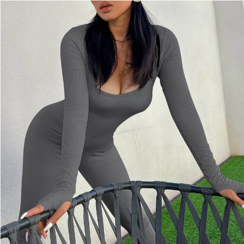 Damen Eleganter Langärmliger Body mit Figurbetontem Schnitt R&B