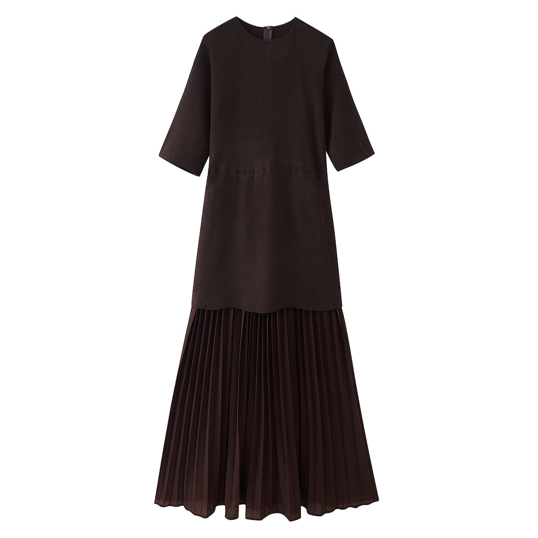 Damen Maxikleid mit hochwertigem Plisseedesign und modernem Schnitt R&B