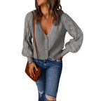 Damen Strickjacke mit romantischem Rippmuster und eleganten Knopfdetails R&B