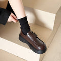 Damen modische Slip-On Loafers mit hoher Plateausohle und eleganter Schnallenapplikation R&B