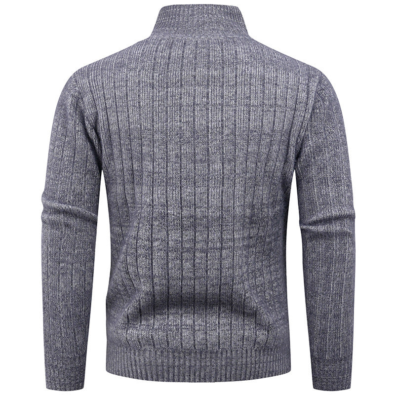 Herren eleganter Rollkragenpullover mit modernem Zopfdesign R&B