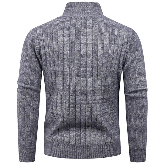 Herren eleganter Rollkragenpullover mit modernem Zopfdesign R&B