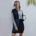 Damen Freizeitkleid mit modischem Farbblockdesign und komfortablem Schnitt