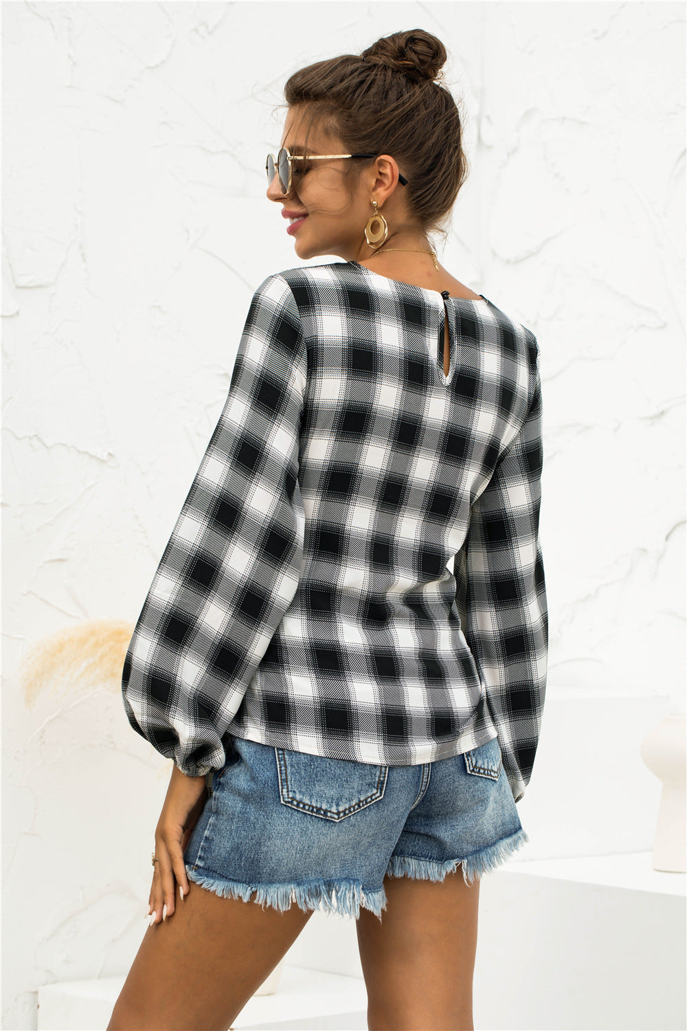 Damen Bluse mit Bindegürtel R&B