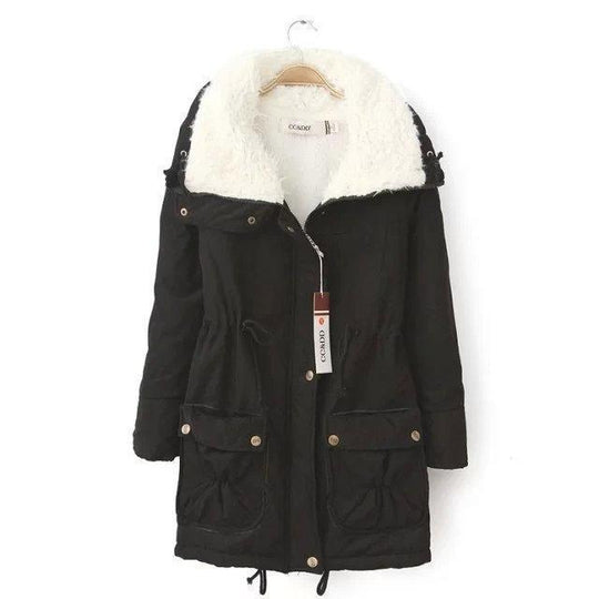 Damen lässige Steppjacke mit kuscheligem Innenfutter und verstellbarem Taillenzug R&B