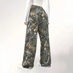 Damen Camouflage Palazzo-Hose mit elastischem Bund und komfortablem Schnitt R&B