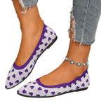 Damen Ballerinas aus weichem Strickmaterial mit Herzmuster und flexibler Sohle R&B