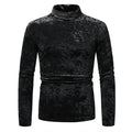 Herren eleganter Rollkragenpullover aus samtigem Stoff R&B