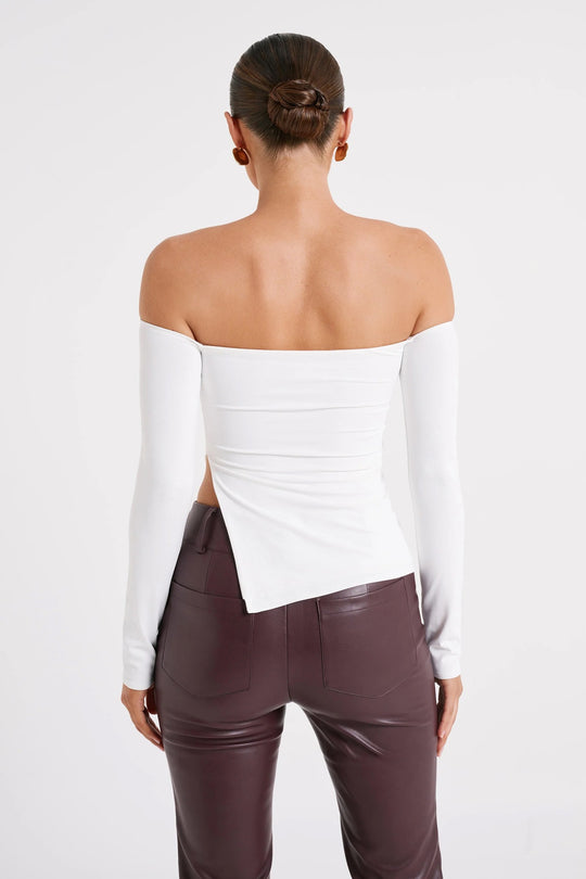 Damen Off-Shoulder Langarmtop R&B