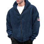 Herren kuscheliger Fleece-Hoodie mit Kapuze und Reißverschluss R&B