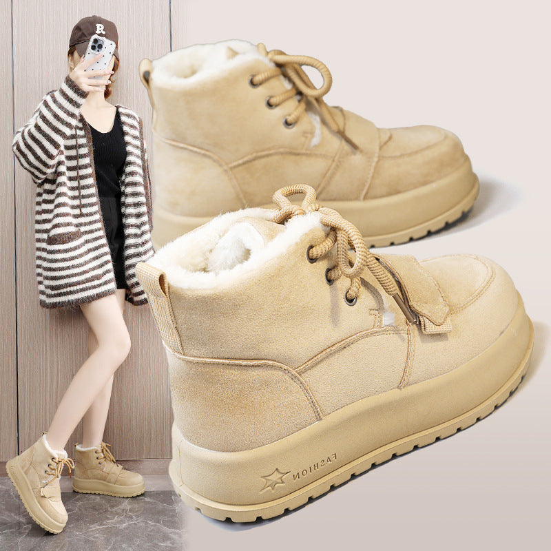 Damen modische gefütterte Winterstiefel mit rutschfester Sohle R&B