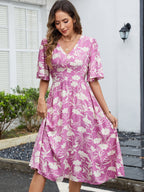 Damen Midi-Kleid mit voluminösen Ärmeln R&B