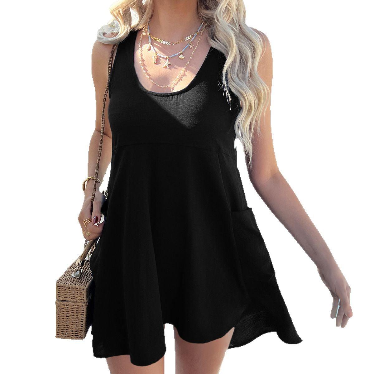 Damen Luftiges Sommerkleid mit lässigem Schnitt und praktischen Taschen R&B