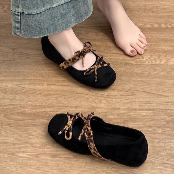 Damen Ballerinas mit süßem Katzenohren-Design und verspieltem BindR&Band R&B