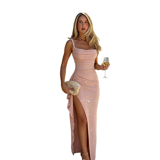 Damen figurbetontes Maxikleid mit elegantem Schnitt und aufregenden Details R&B