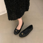 Damen elegante Ballerinas mit klassischem Schnitt und trendiger Zierborte R&B