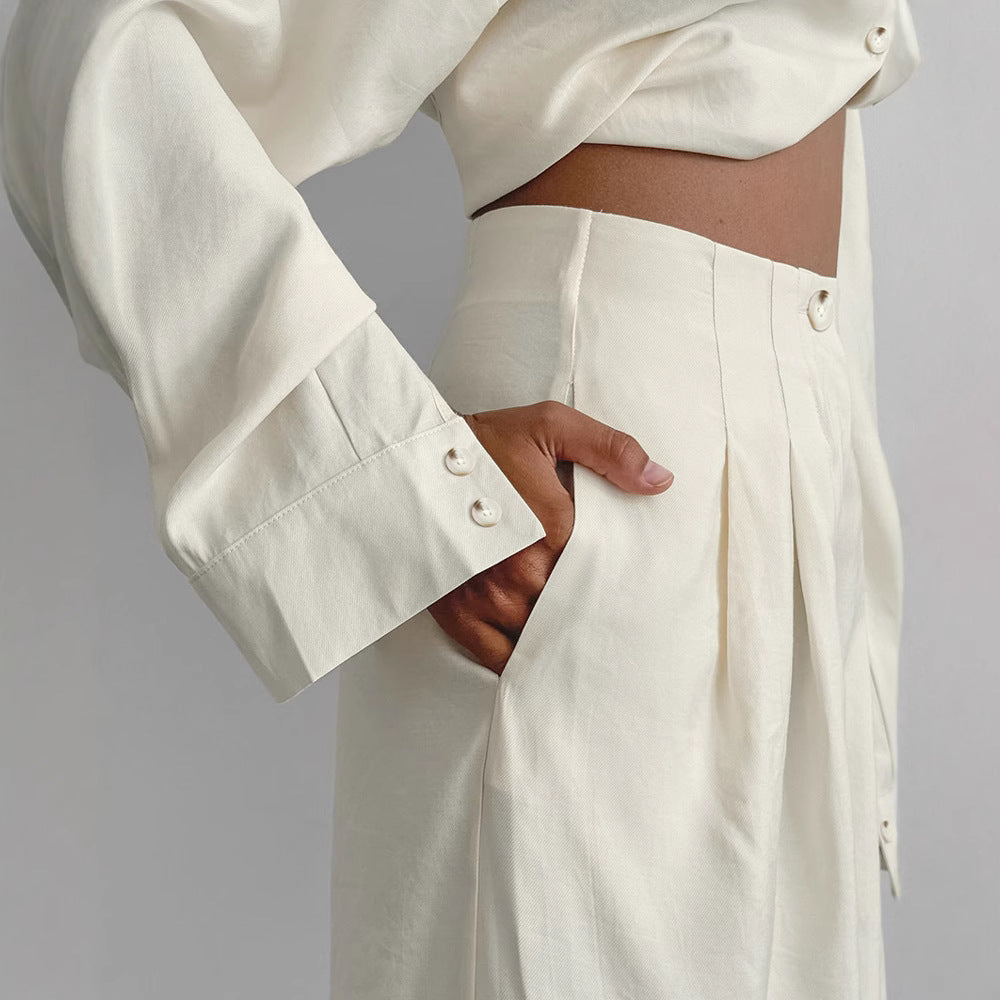 Damen bequemer Schlafanzug mit Knopfleiste und kurzen Hosen R&B