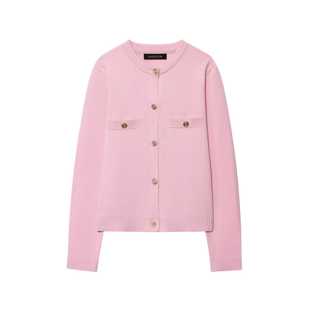 Damen Cardigan mit Knopfdetails und Brusttaschen R&B