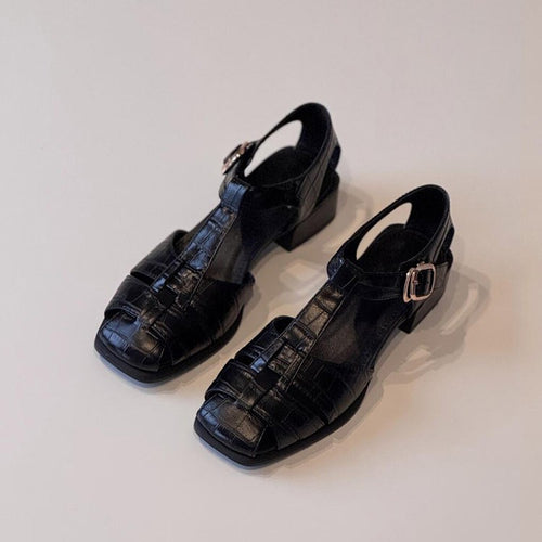 Damen Slingback Sandalen mit stilvollem Krokodillederdesign R&B