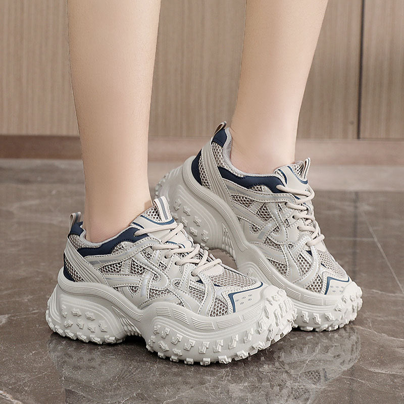 Damen Sportliche Chunky Sneakers mit atmungsaktiver Mesh-Oberfläche und stoßdämpfender Sohle R&B