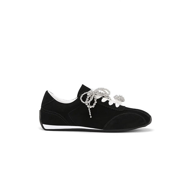 Damen Modische Sneakers mit funkelnden Ziersteinen