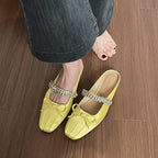 Damen Feste Puschen mit elegantem Strassdetail
