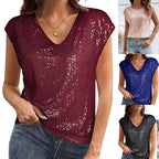 Damen Glamouröses Paillettenshirt