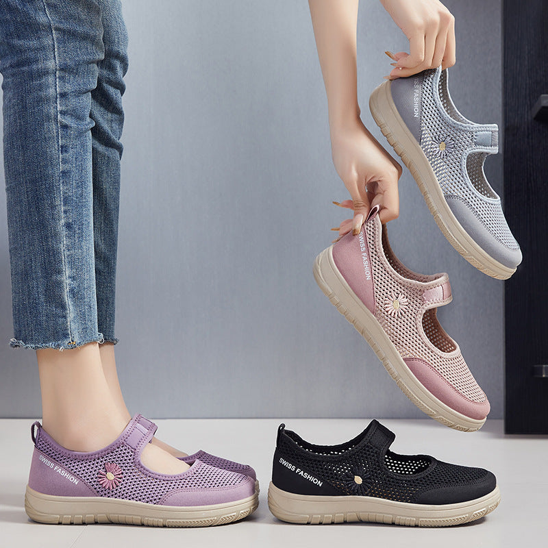 Damen Bequeme und luftige Freizeitschuhe mit verstellbarem Riemen R&B