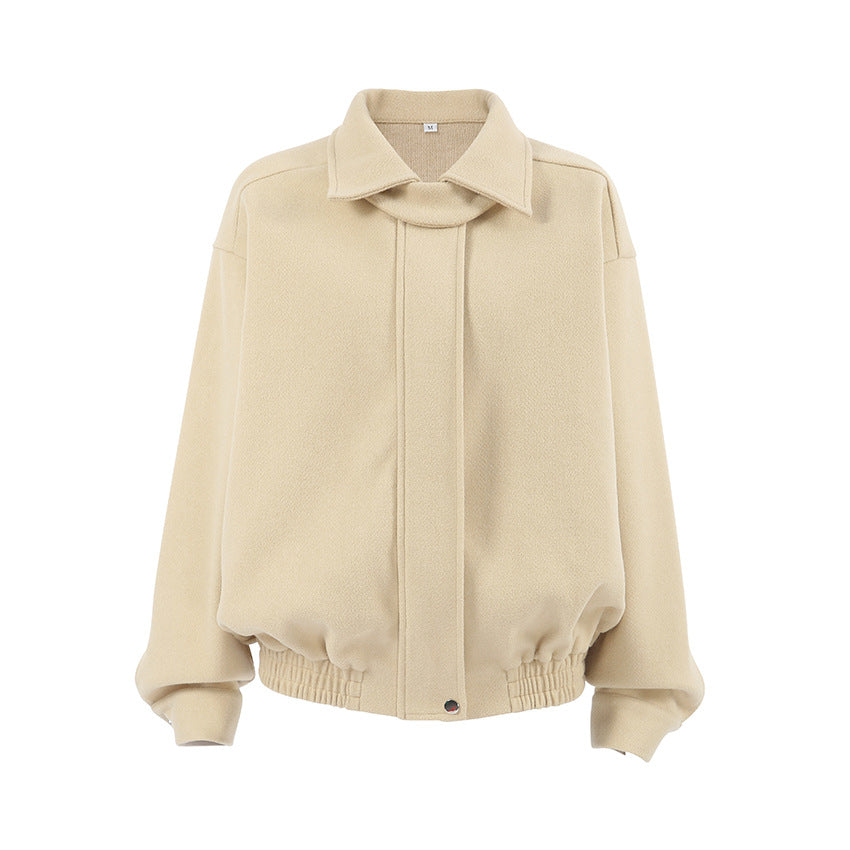 Damen Oversized Baumwolljacke mit Stehkragen und praktischen Taschen R&B