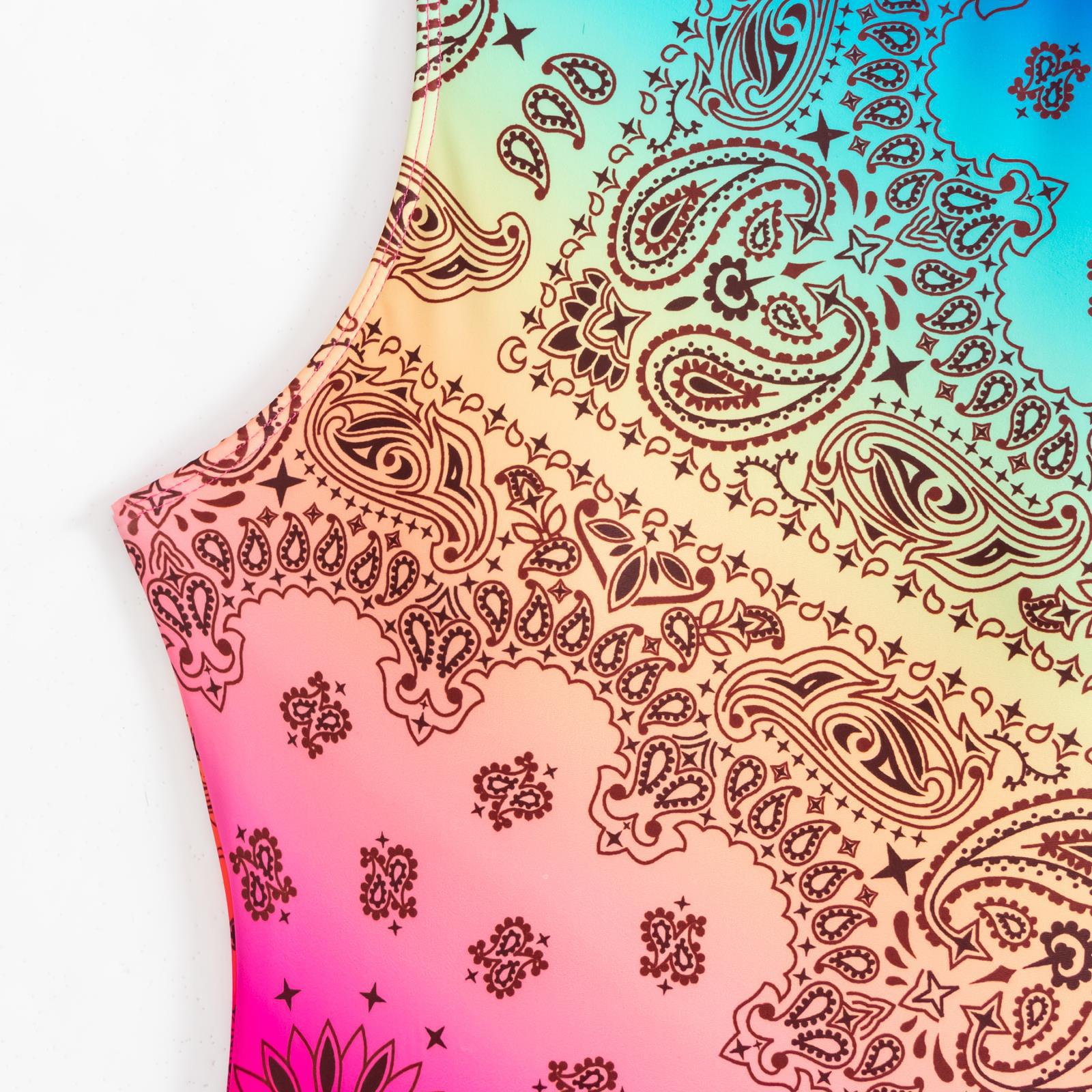 Damen Einteiliger Badeanzug mit buntem Bandana-Design R&B