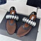 Damen Ballerinas mit glitzerndem Riemen und luftiger Netzoberfläche R&B