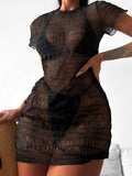 Damen Transparente Strandkleid