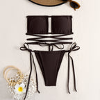 Damen Bandeau-Bikini-Set mit modischem Wickel-Design R&B