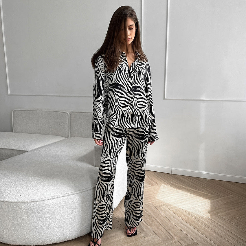Damen Elegante ZR&Bra-Muster Übergröße Pyjama-Anzug R&B
