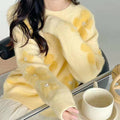 Damen Weicher Strickpullover mit strukturiertem Applikationsdesign