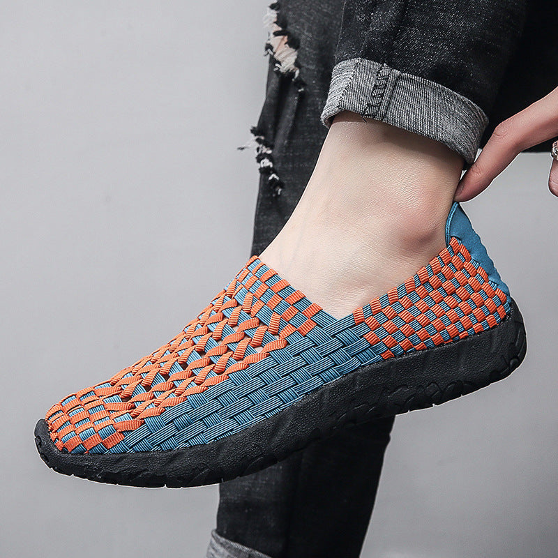 Unisex nan geflochtene elastische Slipper mit leichter dämpfender Sohle R&B