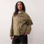 Damen Freizeitjacke mit modernen Bindegurten und lässigem Schnitt R&B