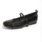Damen Ballerina-Schuhe mit eleganter Schleifenverzierung und glänzender Oberfläche