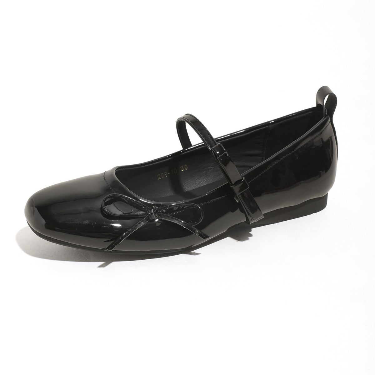 Damen Ballerina-Schuhe mit eleganter Schleifenverzierung und glänzender Oberfläche