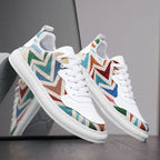 Damen modische Sneakers mit geometrischem Design und robuster Sohle R&B