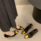 Damen Elegante Pumps mit modischem Gold-Akzent R&B