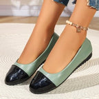 Damen Ballerina mit modischem Kontrastdesign R&B
